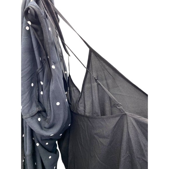 Who What Wear Dress Cold Shoulder Polka Dot Black White Lined‎ Womens XL - Picture 8 of 8